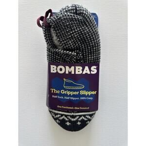 Bombas The Gripper Slipper Half Sock. Half Slipper. 100% Cozy Large NWT!